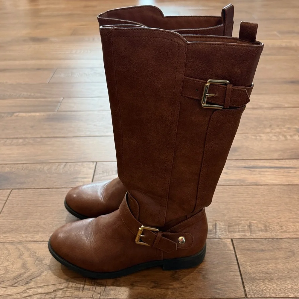 SO Girls Camilaa Riding Boots - Cognac - Size 1 Med